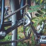 Pédalier de fixie en gros plan